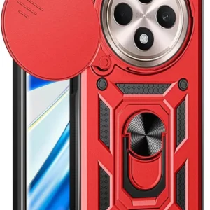 Newface Xiaomi Redmi 14c Kılıf Pars Lens Yüzüklü Silikon - Kırmızı