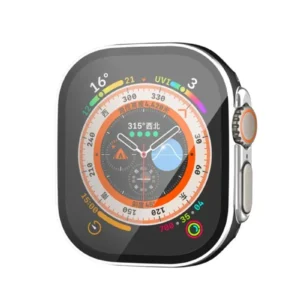 Newface Apple Watch Ultra 49mm Legend Camlı Kasa Ekran Koruyucu - Siyah-gümüş