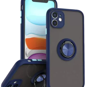 Newface İphone 11 Kılıf Montreal Yüzüklü Silikon Kapak - Lacivert