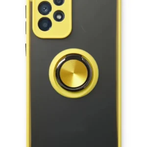 Newface Samsung Galaxy A13 4g Kılıf Montreal Yüzüklü Silikon Kapak - Sarı