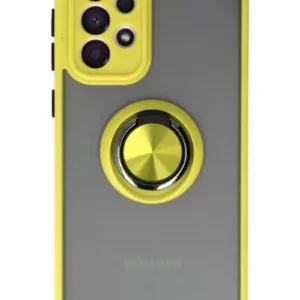 Newface Samsung Galaxy A33 5g Kılıf Montreal Yüzüklü Silikon Kapak - Sarı