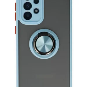 Newface Samsung Galaxy A33 5g Kılıf Montreal Yüzüklü Silikon Kapak - Buz Mavi