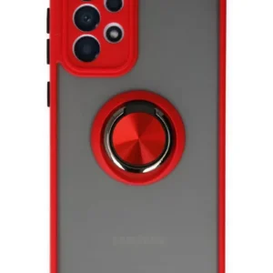 Newface Samsung Galaxy A33 5g Kılıf Montreal Yüzüklü Silikon Kapak - Kırmızı