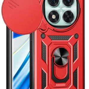Newface Xiaomi Redmi Note 14 Pro 4g Kılıf Pars Lens Yüzüklü Silikon - Kırmızı