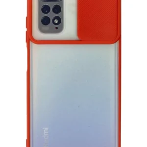 Newface Xiaomi Redmi Note 11 Kılıf Palm Buzlu Kamera Sürgülü Silikon - Kırmızı