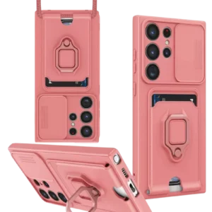 Newface Samsung Galaxy S25 Ultra Kılıf Zuma Kartvizitli Yüzüklü Silikon - Pembe