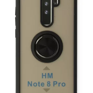 Newface Xiaomi Redmi Note 8 Pro Kılıf Montreal Yüzüklü Silikon Kapak - Siyah