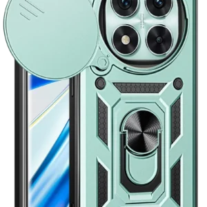 Newface Xiaomi Redmi Note 14 Pro 4g Kılıf Pars Lens Yüzüklü Silikon - Yeşil