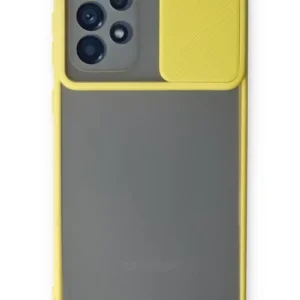 Newface Samsung Galaxy A53 5g Kılıf Palm Buzlu Kamera Sürgülü Silikon - Sarı