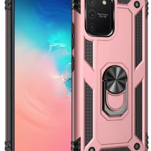 Newface Samsung Galaxy A91 / S10 Lite Kılıf Sofya Yüzüklü Silikon Kapak - Rose