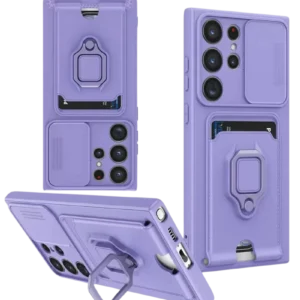 Newface Samsung Galaxy S25 Ultra Kılıf Zuma Kartvizitli Yüzüklü Silikon - Lila