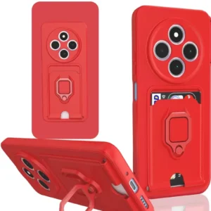 Newface Xiaomi Redmi 14c Kılıf Zuma Kartvizitli Yüzüklü Silikon - Kırmızı