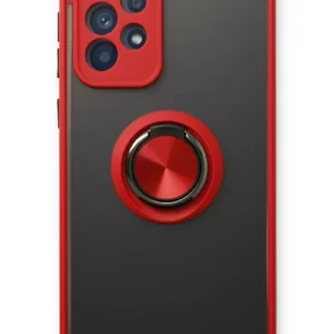 Newface Samsung Galaxy A13 4g Kılıf Montreal Yüzüklü Silikon Kapak - Kırmızı