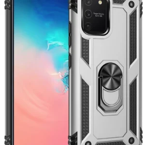 Newface Samsung Galaxy A91 / S10 Lite Kılıf Sofya Yüzüklü Silikon Kapak - Gümüş