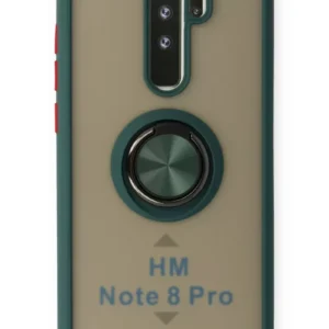 Newface Xiaomi Redmi Note 8 Pro Kılıf Montreal Yüzüklü Silikon Kapak - Yeşil