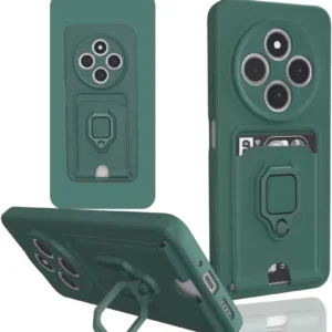 Newface Xiaomi Redmi 14c Kılıf Zuma Kartvizitli Yüzüklü Silikon - Yeşil