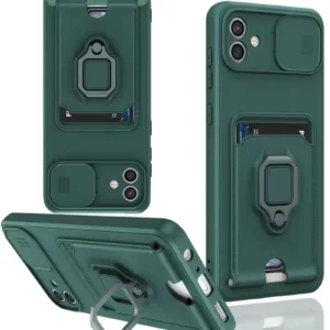 Newface Samsung Galaxy A06 Kılıf Zuma Kartvizitli Yüzüklü Silikon - Yeşil