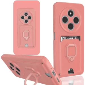 Newface Xiaomi Redmi 14c Kılıf Zuma Kartvizitli Yüzüklü Silikon - Pembe