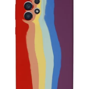 Newface Samsung Galaxy A73 5g Kılıf Ebruli Lansman Silikon - Kırmızı-mor