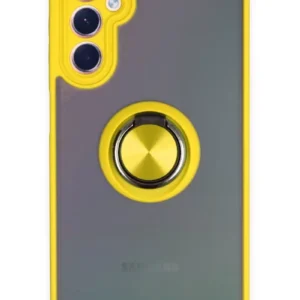 Newface Samsung Galaxy A24 4g Kılıf Montreal Yüzüklü Silikon Kapak - Sarı