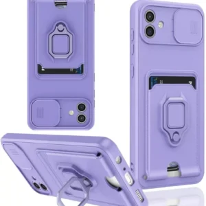 Newface Samsung Galaxy A06 Kılıf Zuma Kartvizitli Yüzüklü Silikon - Lila