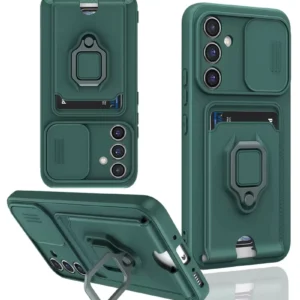 Newface Samsung Galaxy A16 5g Kılıf Zuma Kartvizitli Yüzüklü Silikon - Yeşil