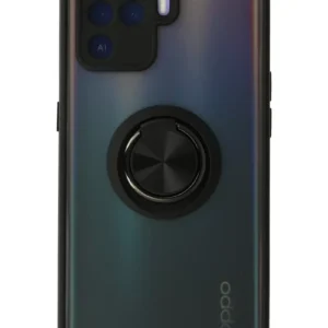 Newface Oppo Reno 5 Lite Kılıf Montreal Yüzüklü Silikon Kapak - Siyah
