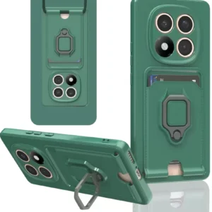 Newface Xiaomi Redmi Note 14 Pro 4g Kılıf Zuma Kartvizitli Yüzüklü Silikon - Yeşil