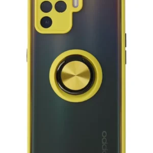 Newface Oppo Reno 5 Lite Kılıf Montreal Yüzüklü Silikon Kapak - Sarı