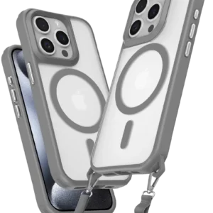 Newface İphone 14 Pro Max Kılıf Enka Magsafe Silikon Kılıf - Titan Gri