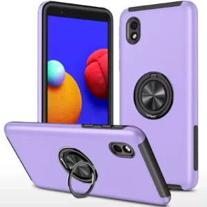 Newface Samsung Galaxy A01 Core Kılıf Elit Yüzüklü Kapak - Mor