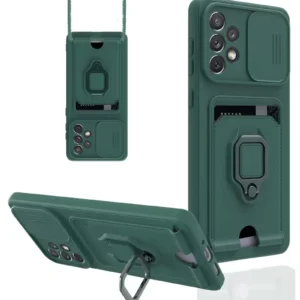 Newface Samsung Galaxy A53 5g Kılıf Zuma Kartvizitli Yüzüklü Silikon - Yeşil