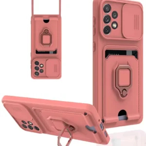 Newface Samsung Galaxy A53 5g Kılıf Zuma Kartvizitli Yüzüklü Silikon - Pembe