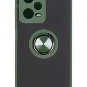 Newface Xiaomi Redmi Note 12 5g Kılıf Montreal Yüzüklü Silikon Kapak - Yeşil