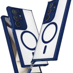 Newface Samsung Galaxy S25 Ultra Kılıf Enka Magsafe Silikon Kılıf - Lacivert