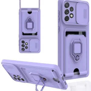 Newface Samsung Galaxy A53 5g Kılıf Zuma Kartvizitli Yüzüklü Silikon - Lila