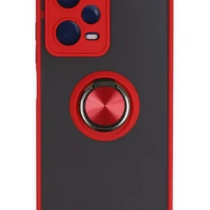 Newface Xiaomi Redmi Note 12 5g Kılıf Montreal Yüzüklü Silikon Kapak - Kırmızı