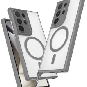 Newface Samsung Galaxy S25 Ultra Kılıf Enka Magsafe Silikon Kılıf - Titan Gri