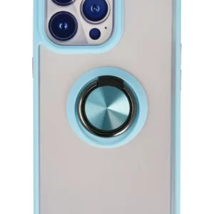 Newface İphone 15 Pro Kılıf Montreal Yüzüklü Silikon Kapak - Buz Mavi