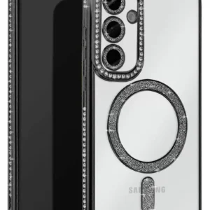 Newface Samsung Galaxy S25 Kılıf Joke Simli Magneticsafe Kılıf - Siyah