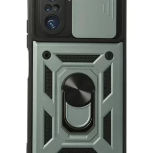 Newface Xiaomi Poco F3 Kılıf Pars Lens Yüzüklü Silikon - Yeşil