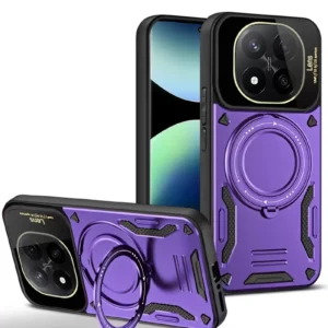 Newface Xiaomi Redmi Note 14 Pro Plus Kılıf Joy Lens Standlı Kapak - Mor