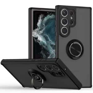 Newface Samsung Galaxy S25 Ultra Kılıf Montreal Yüzüklü Silikon Kapak - Siyah