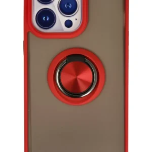 Newface İphone 15 Pro Kılıf Montreal Yüzüklü Silikon Kapak - Kırmızı