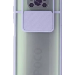 Newface Xiaomi Pocophone X3 Kılıf Palm Buzlu Kamera Sürgülü Silikon - Lila