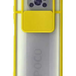 Newface Xiaomi Pocophone X3 Kılıf Palm Buzlu Kamera Sürgülü Silikon - Sarı