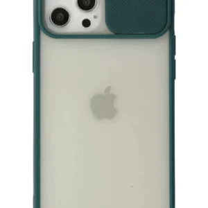 Newface İphone 12 Pro Max Kılıf Palm Buzlu Kamera Sürgülü Silikon - Yeşil