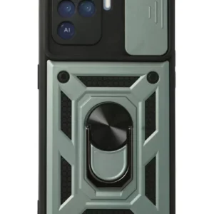 Newface Oppo Reno 5 Lite Kılıf Pars Lens Yüzüklü Silikon - Yeşil