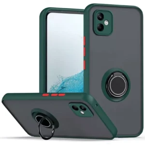 Newface Samsung Galaxy A06 Kılıf Montreal Yüzüklü Silikon Kapak - Yeşil