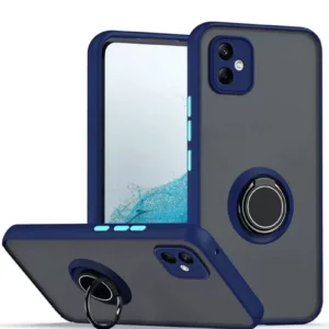 Newface Samsung Galaxy A06 Kılıf Montreal Yüzüklü Silikon Kapak - Lacivert